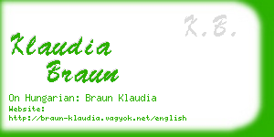 klaudia braun business card